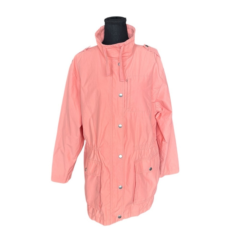 Talbots Coral Utility Jacket Large | Lightweight Spring Field Coat Coastal Chic